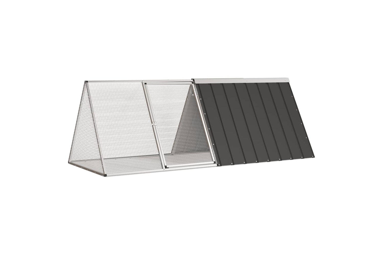 Vidaxl Rabbit Cage Anthracite 201.5x80.5x71 Cm Galvanised Steel