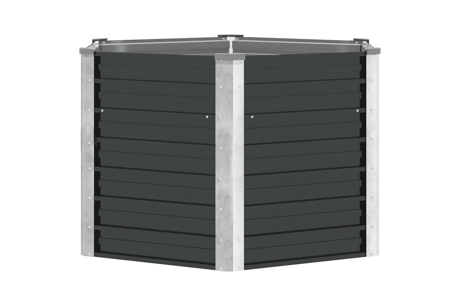 Vidaxl Garden Raised Bed Anthracite 129x129x77 Cm Galvanised Steel