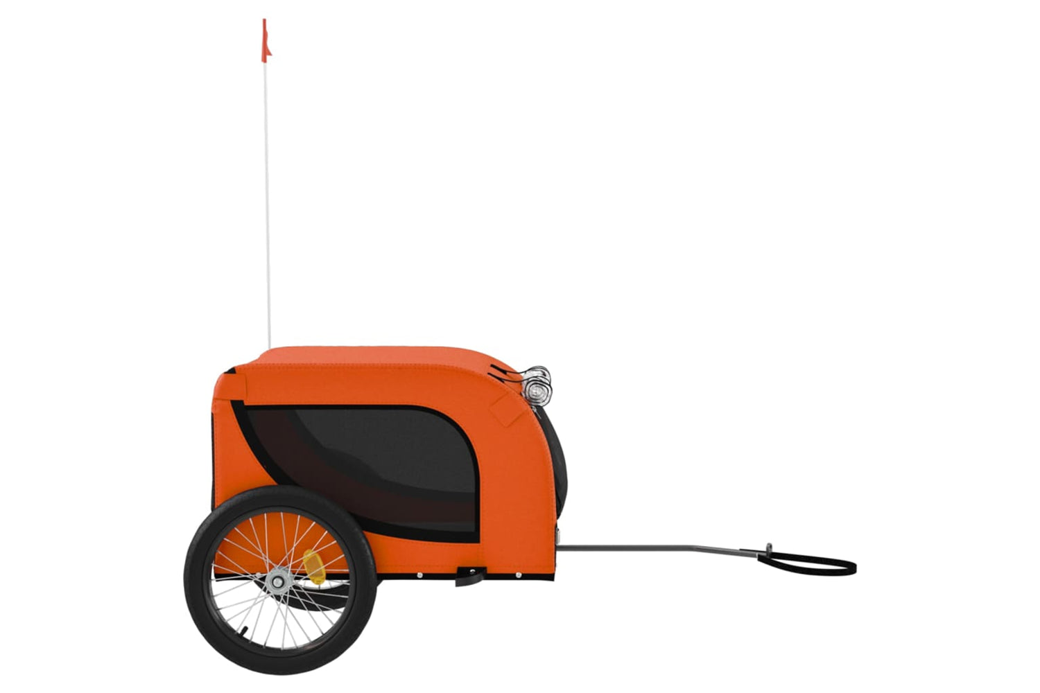 Vidaxl 94005 Pet Bike Trailer Orange And Black Oxford Fabric And Iron-4