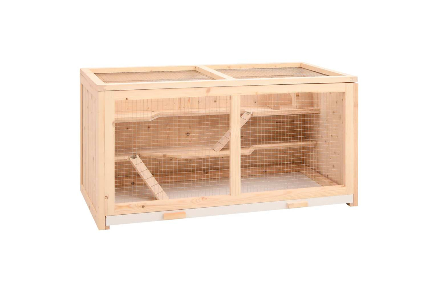 vidaXL 172380 Hamster Cage 104x52x54cm Solid Wood Fir