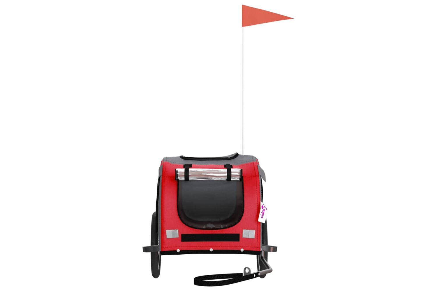 Vidaxl 93873 Pet Bike Trailer Red And Grey Oxford Fabric And Iron-3