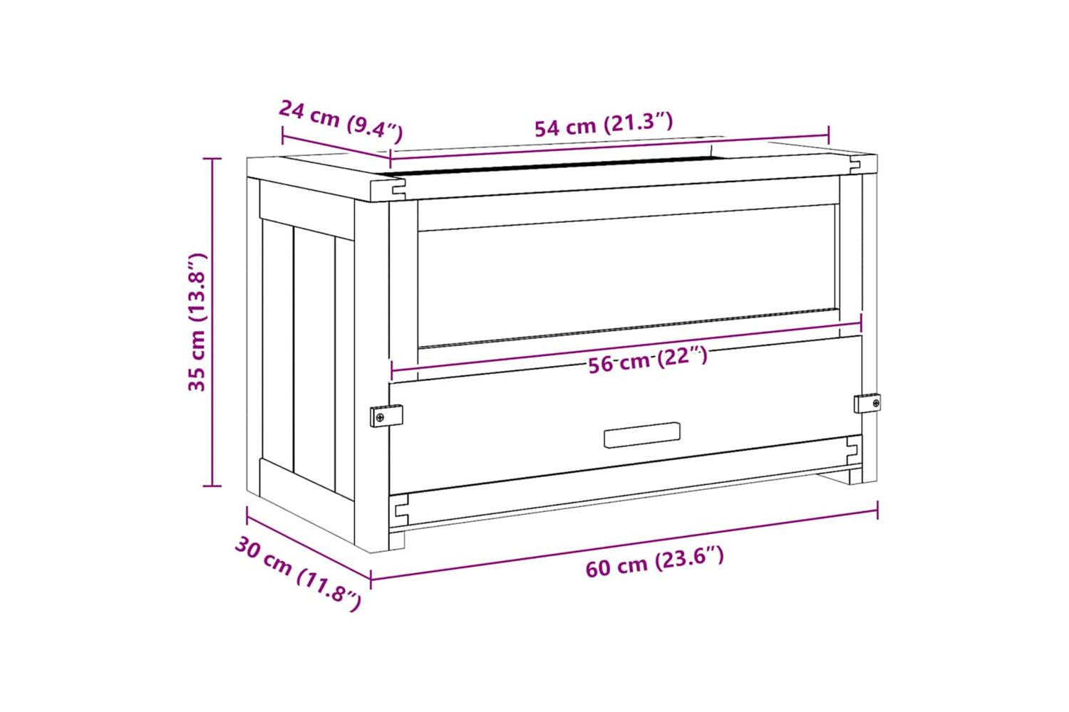 vidaXL 172377 Hamster Cage 60x30x35cm Solid Wood Fir-9