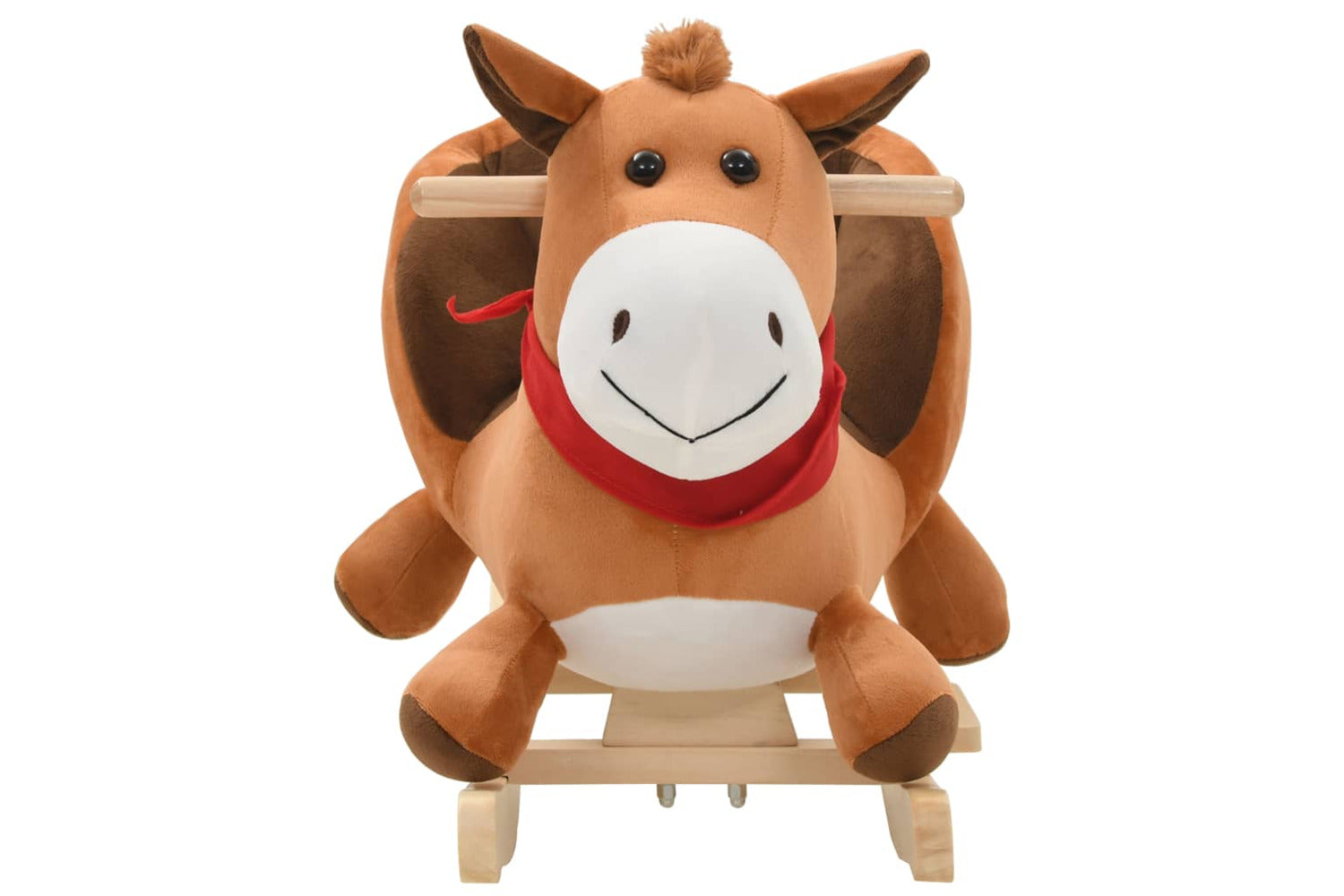 vidaXL 80221 Rocking Animal Horse With Backrest Plush 60x32x50cm Brown-2