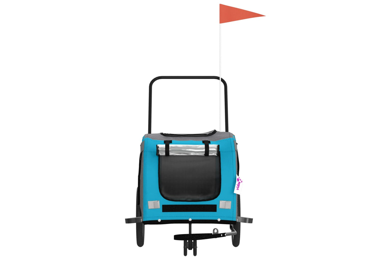 Vidaxl 93904 Pet Bike Trailer Blue And Grey Oxford Fabric And Iron-3