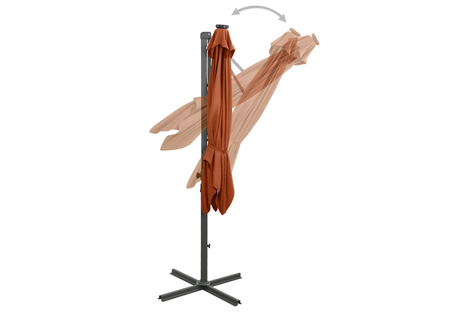 Vidaxl 312335 Cantilever Umbrella With Pole And Led Lights Terracotta 300 Cm-7
