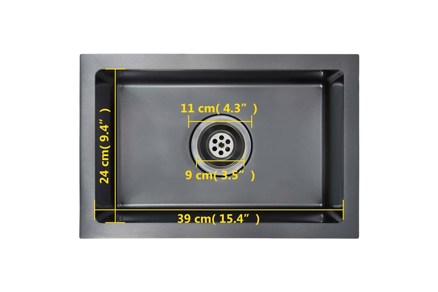 Vidaxl 145082 Handmade Kitchen Sink Black Stainless Steel-8