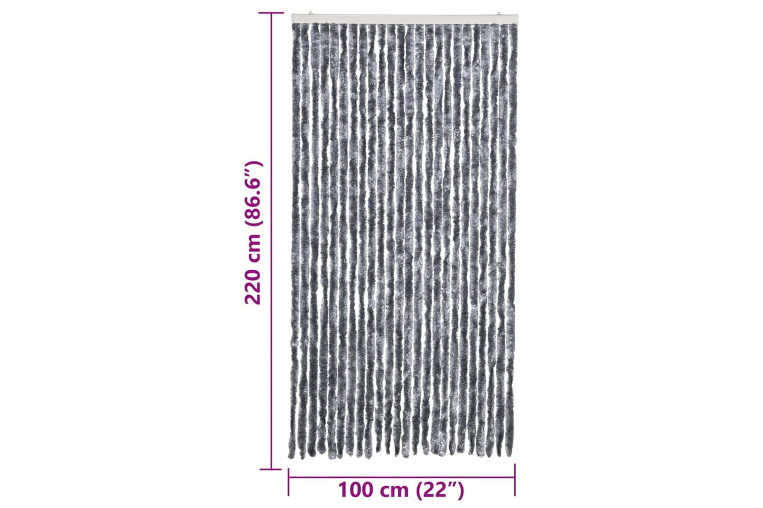 vidaXL Insect Curtain Silver 100x220cm Chenille-6