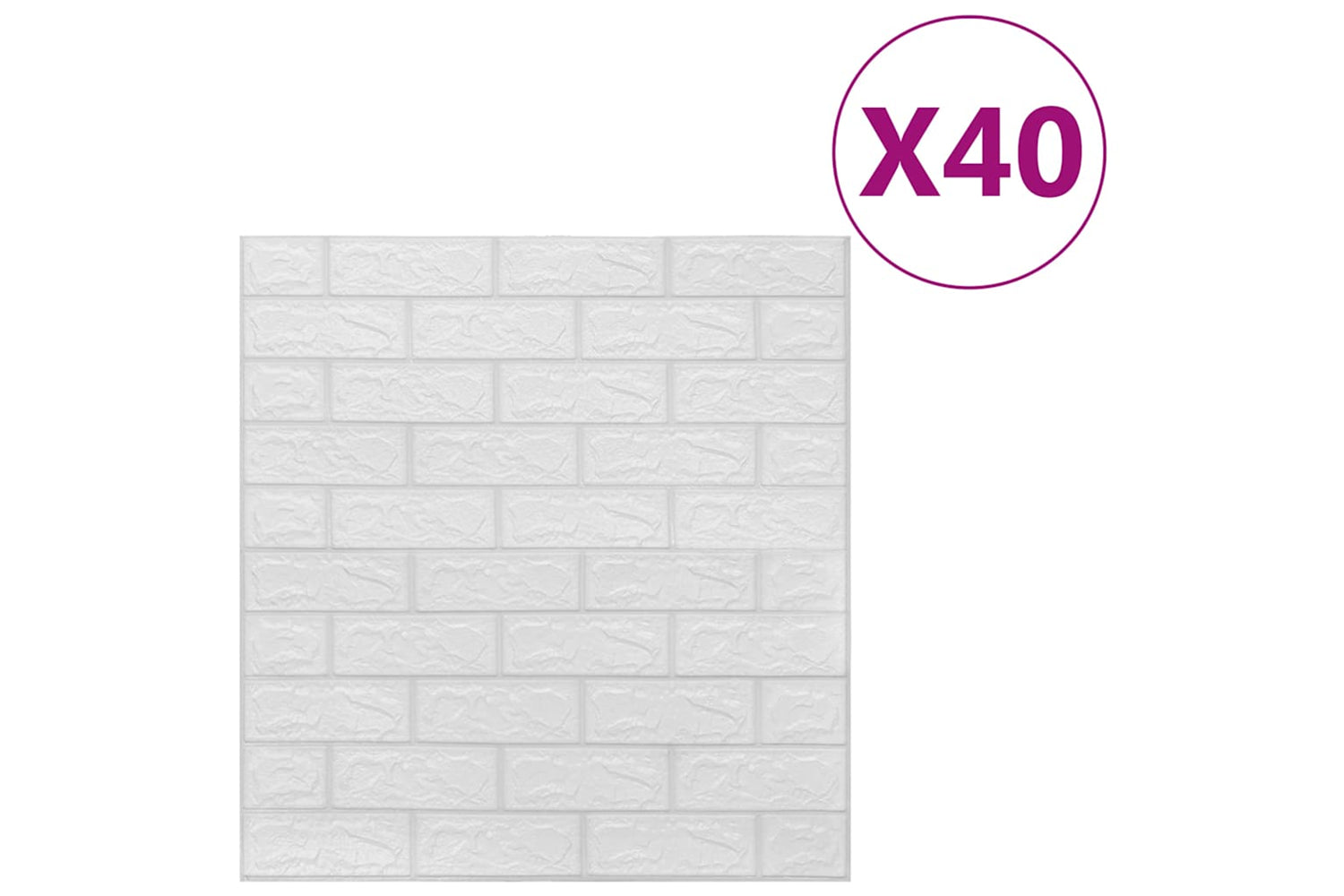 Vidaxl 150720 3d Wallpaper Bricks Self-adhesive 40 Pcs White
