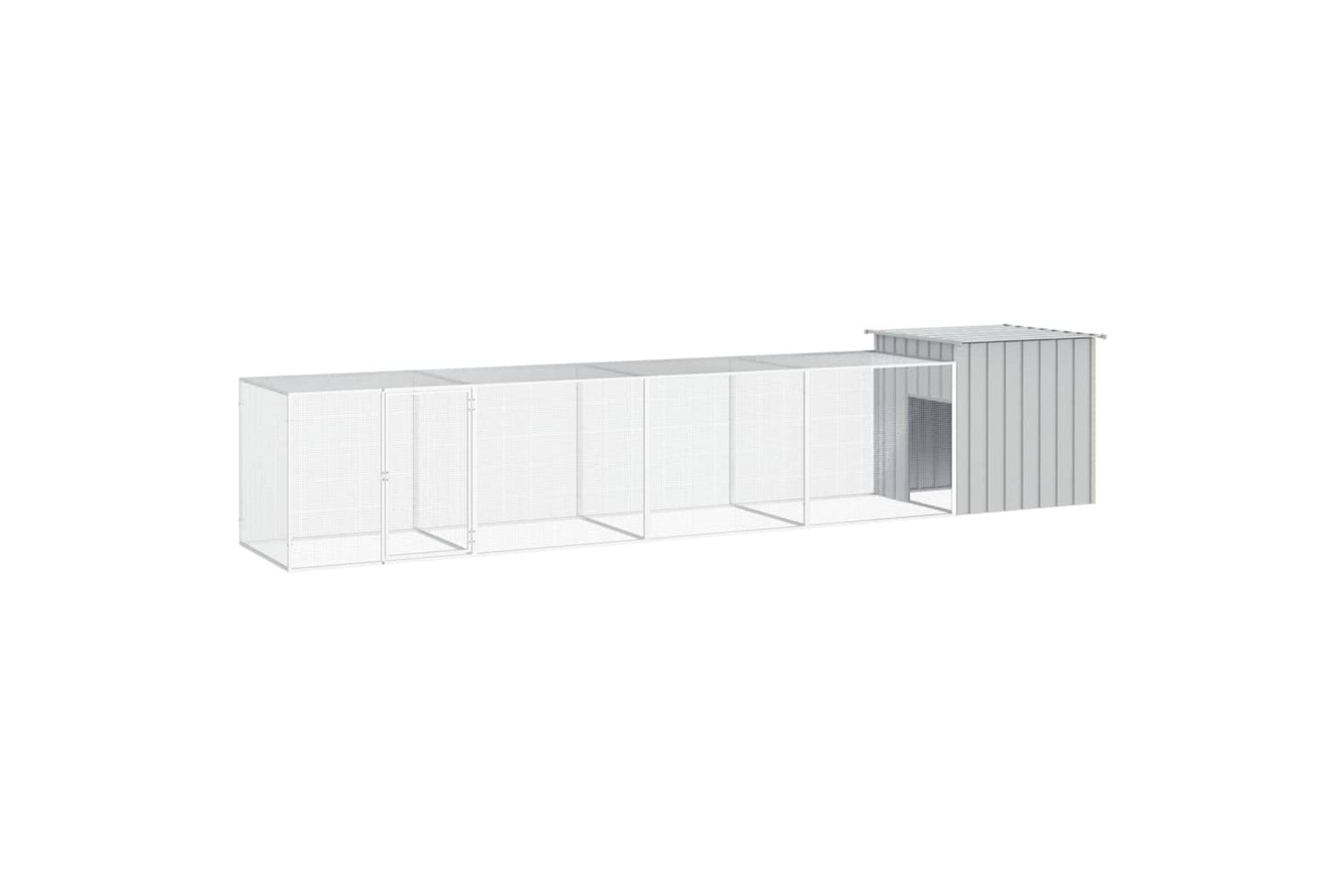 vidaXL 3106462 Chicken Cage Grey 500x91x100cm Galvanised Steel