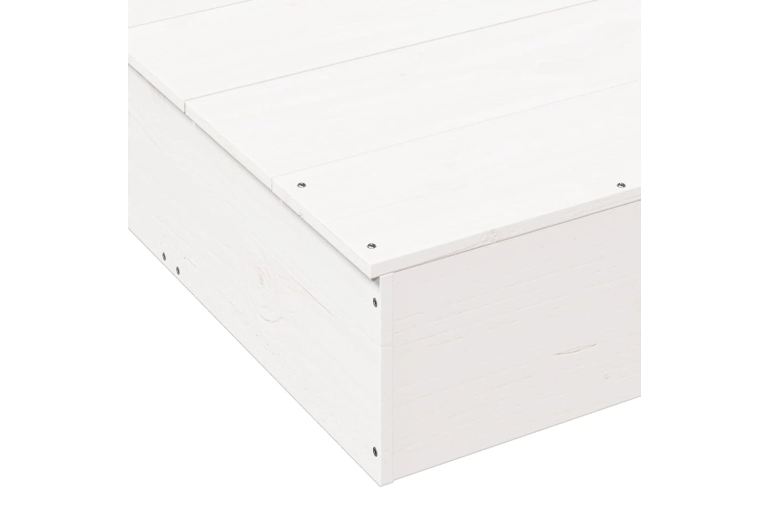 vidaXL 832607 Sandpit With Cover White 111x111x19.5cm Solid Wood Pine-7
