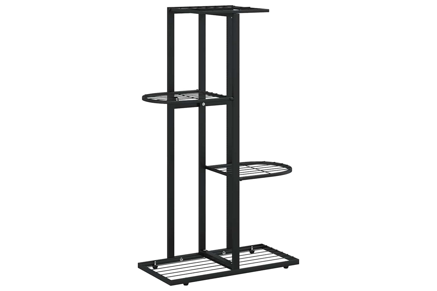 vidaXL 336108 4-floor Flower Stand 43x22x76cm Black Metal