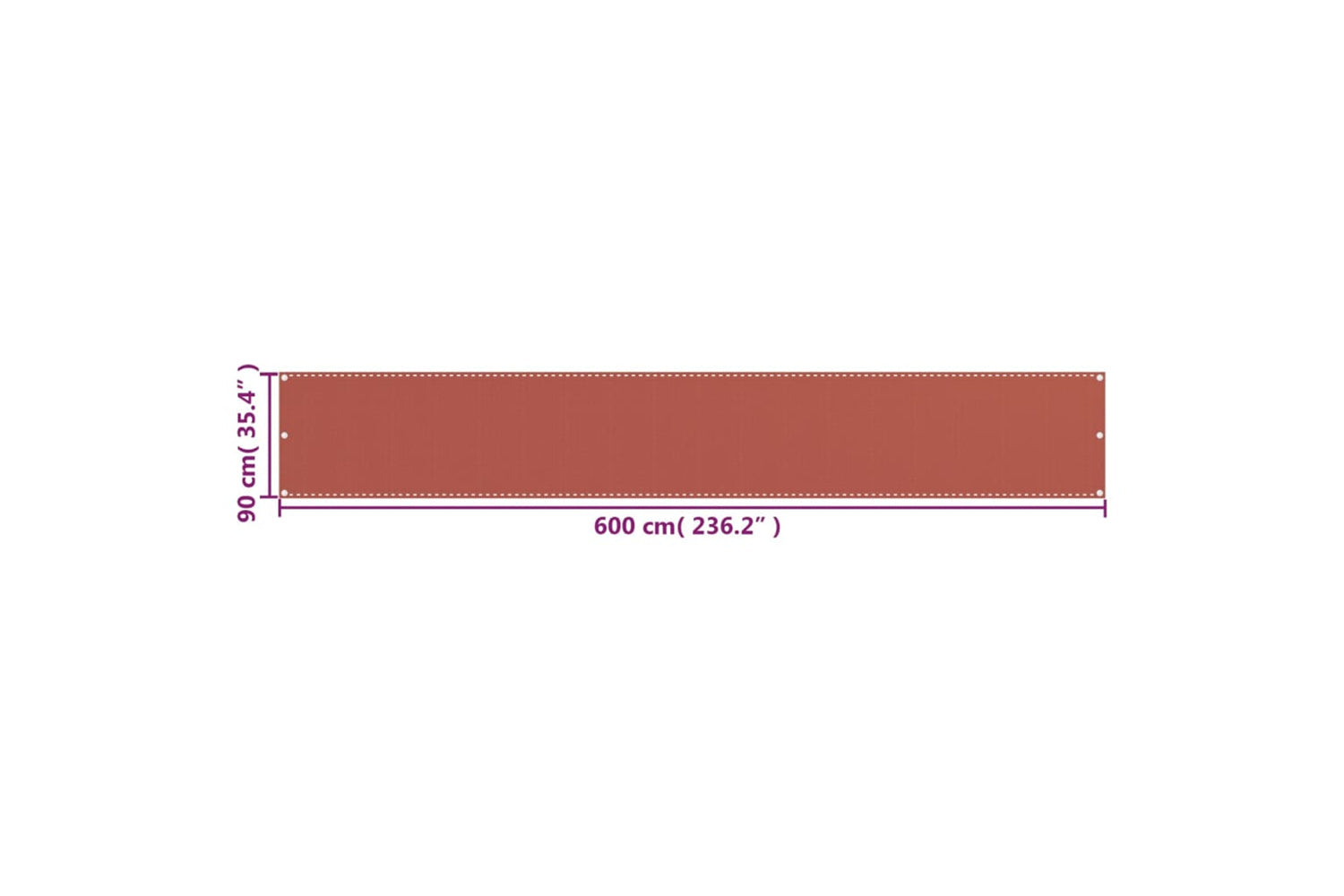 vidaXL 310951 Balcony Screen Terracotta 90x600cm Hdpe-5