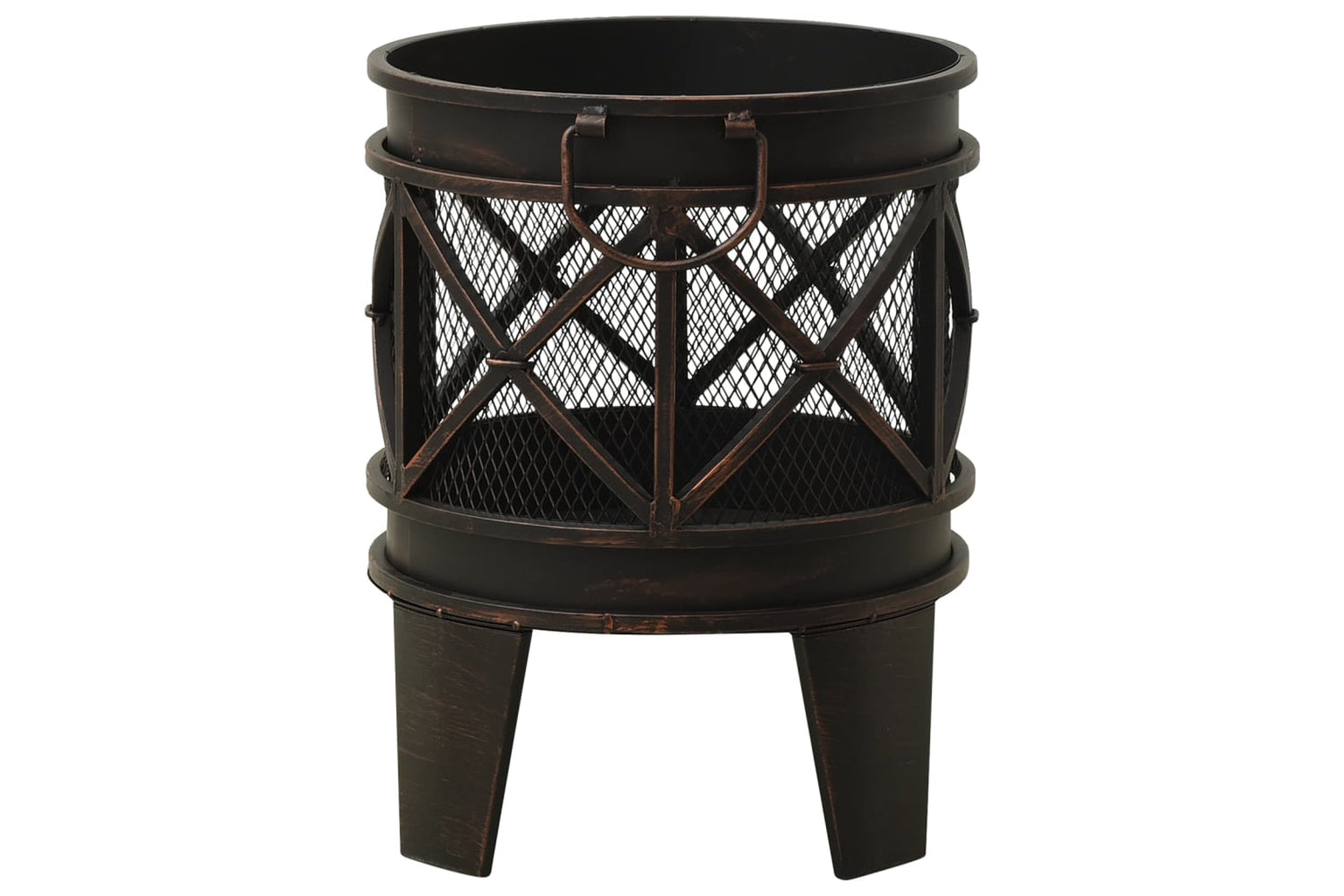 vidaXL 313637 Rustic Fire Pit With Poker ÃƒÂŽÃ‚Â¦42x54cm Steel-3