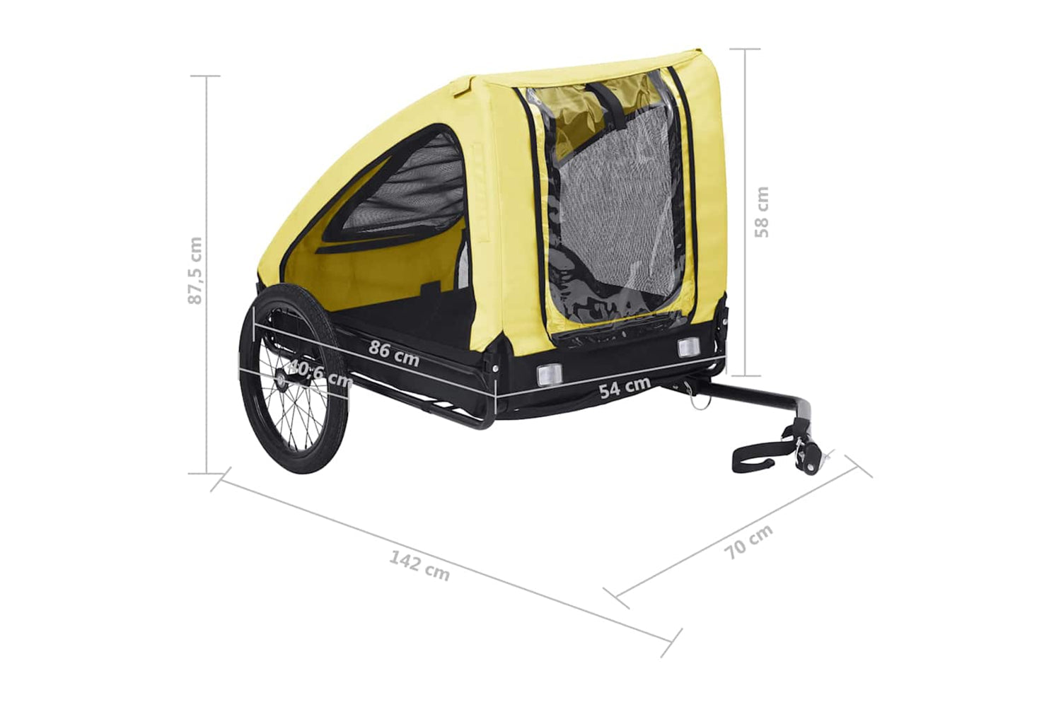 Vidaxl Pet Bike Trailer Yellow And Black-9