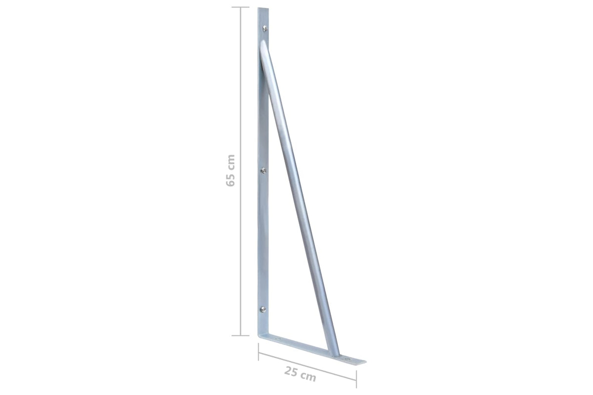 Vidaxl 148988 Support Brackets For Fence Post 2 Pcs Galvanised Steel-9