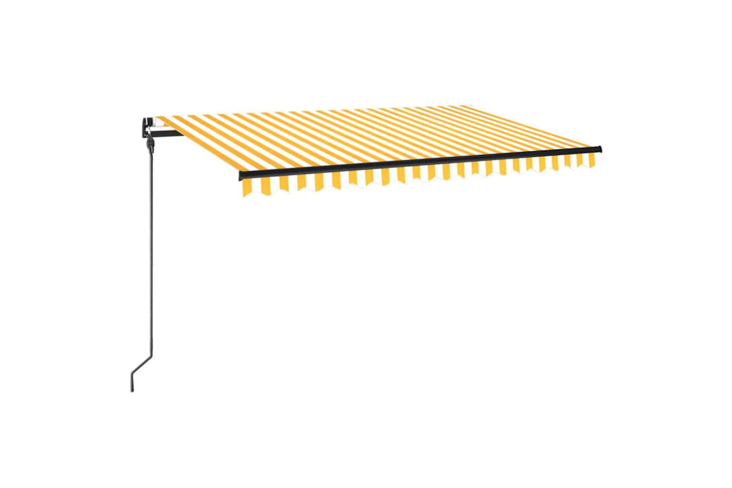 Vidaxl Manual Retractable Awning With Led 450x300 Cm Yellow And White