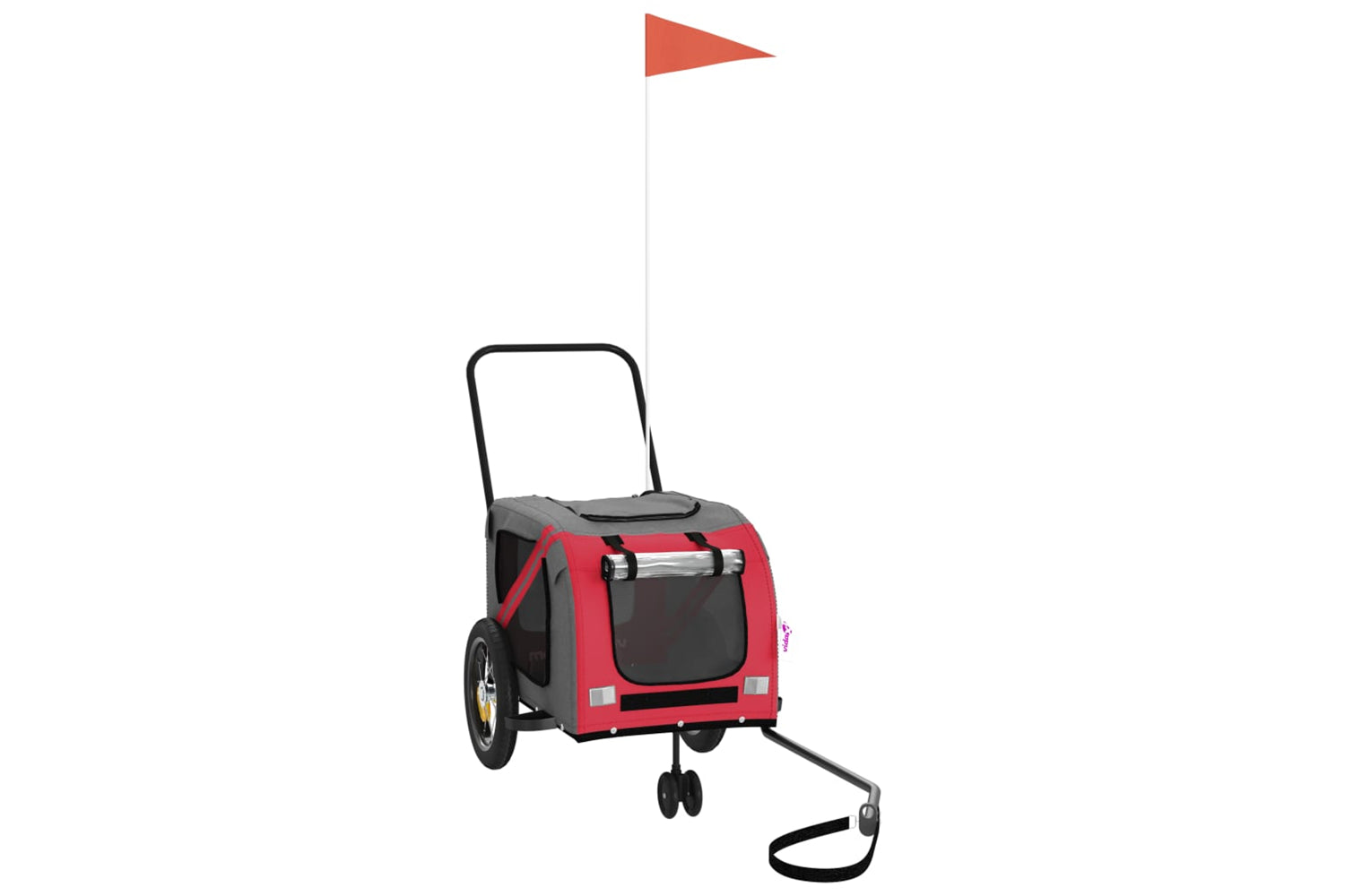 Vidaxl 93887 Pet Bike Trailer Red And Black Oxford Fabric And Iron