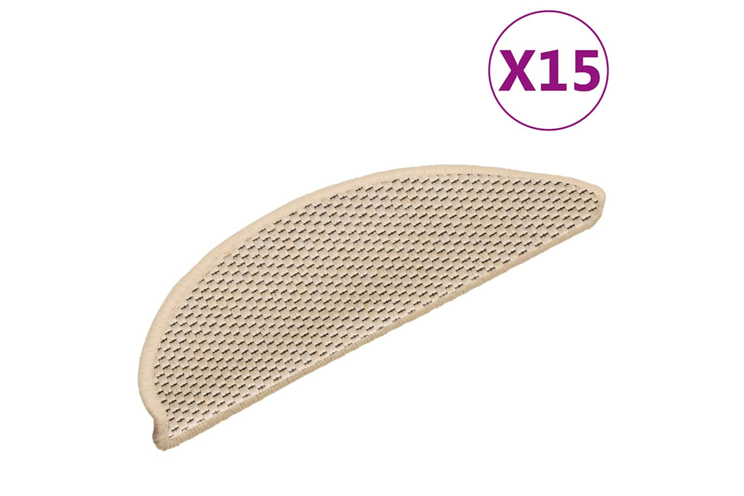 vidaXL 326869 Stair Mats Self-adhesive Sisal-look 15 Pcs 56x17x3cm Cream