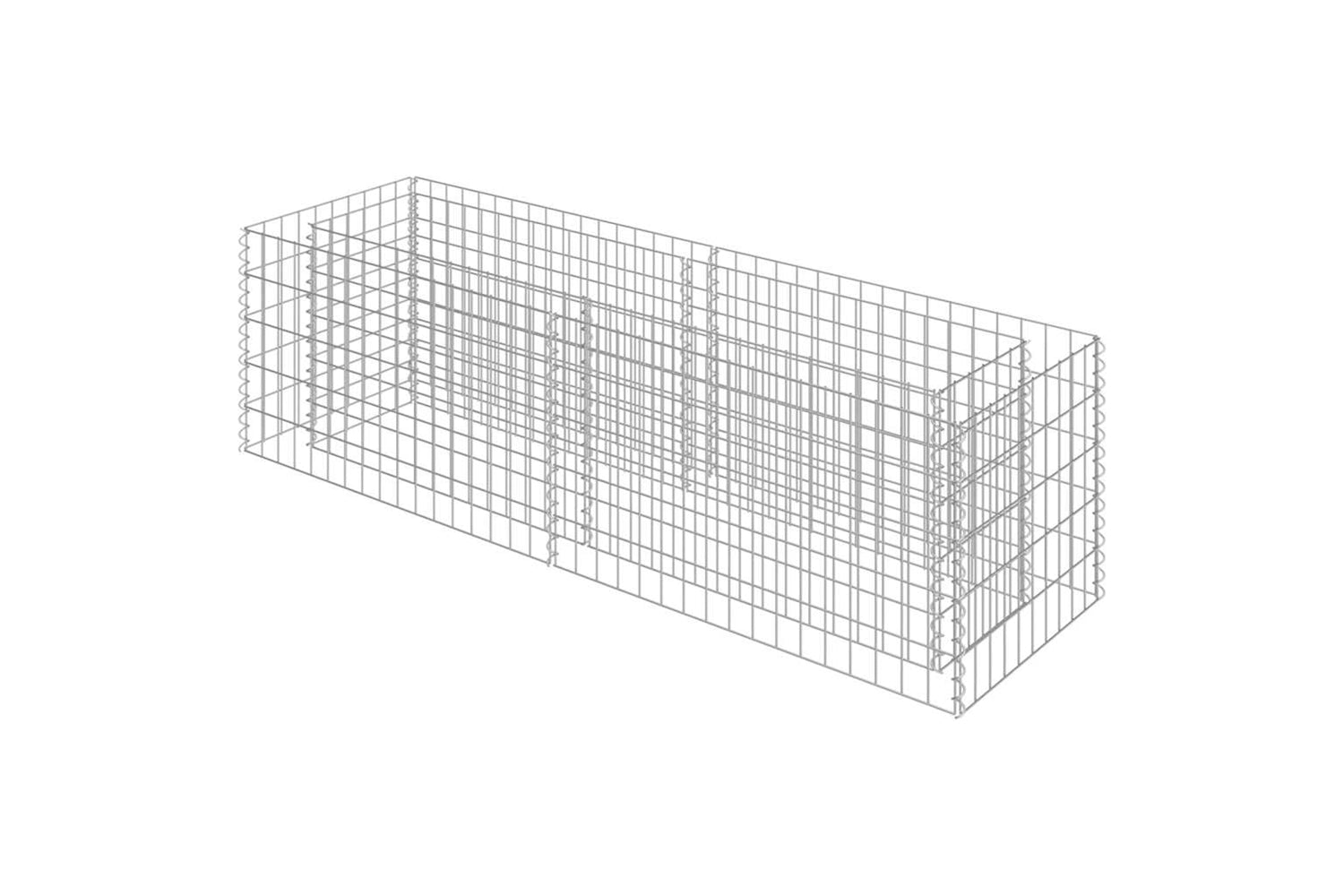 vidaXL 143559 Gabion Raised Bed Galvanised Steel 180x50x50cm