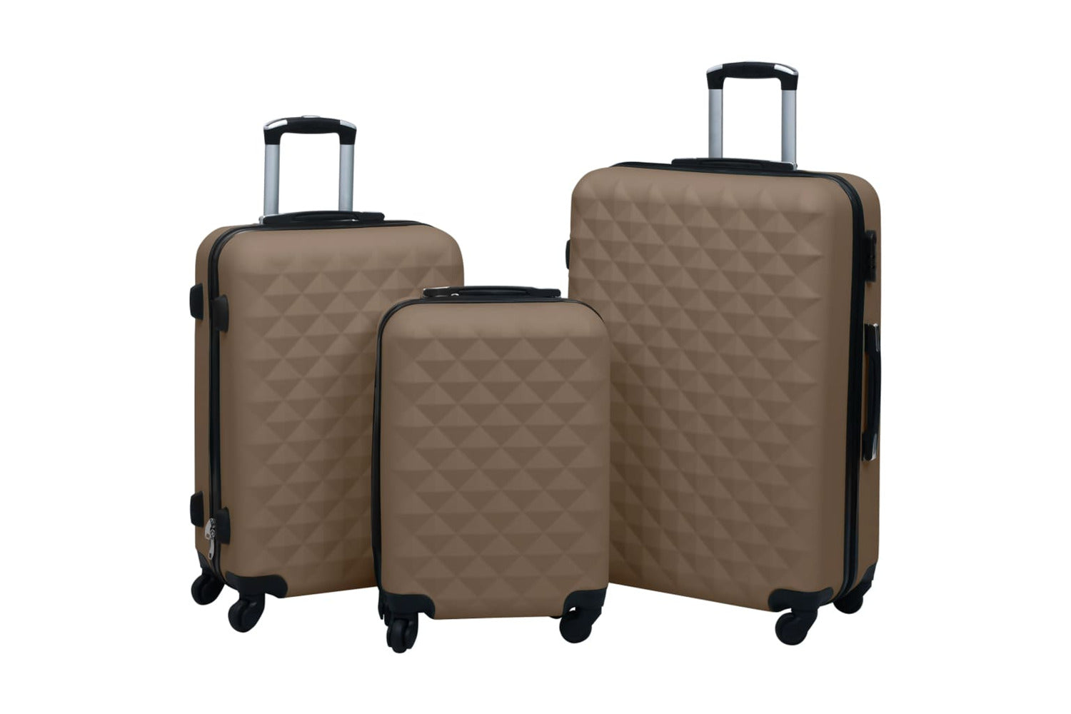 Vidaxl 92418 Hardcase Trolley Set 3 Pcs Brown Abs-2