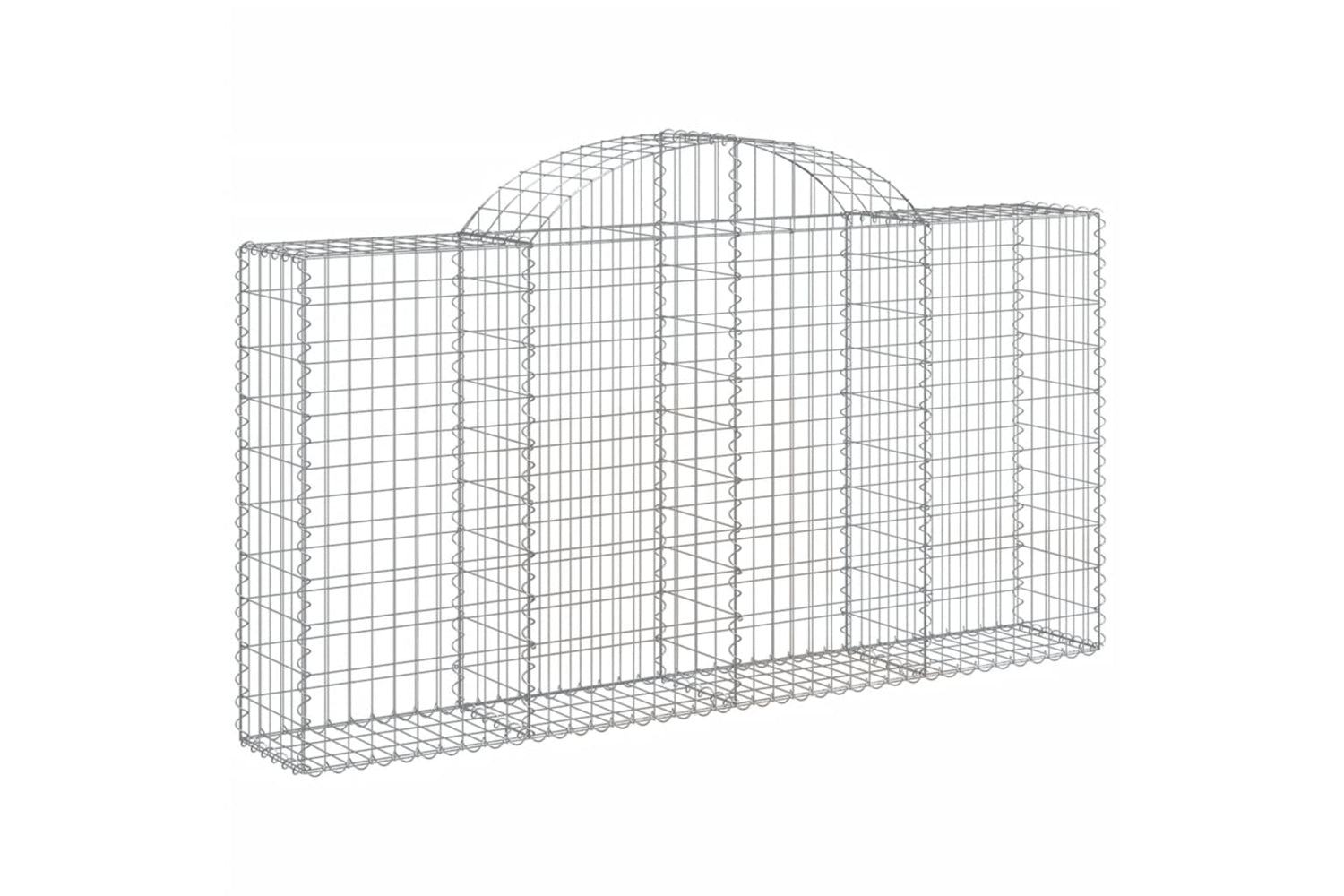 vidaXL 3146115 Arched Gabion Baskets 7 Pcs 200x30x100/120cm Galvanised Iron-2