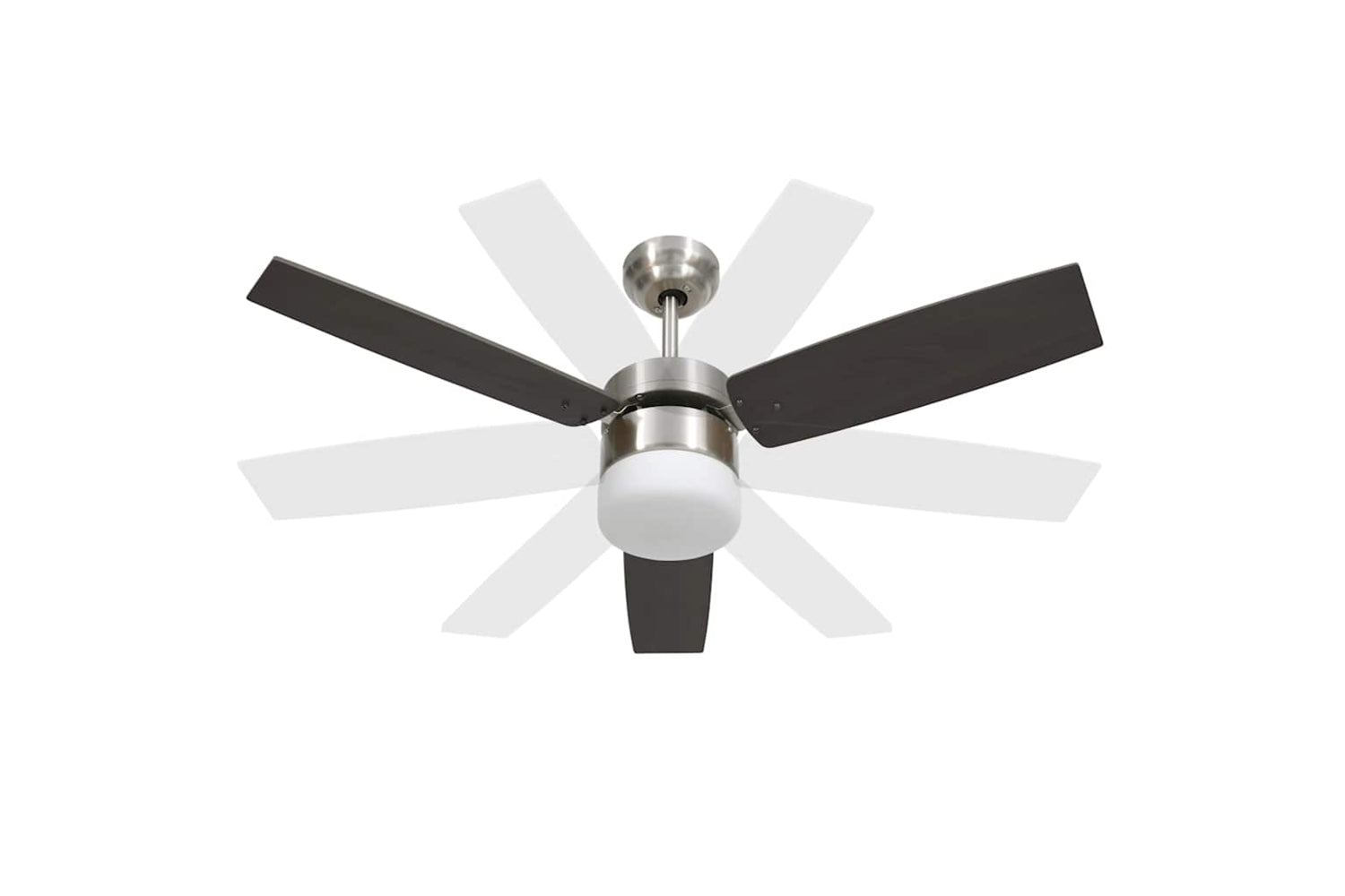 vidaXL 51491 Ceiling Fan With Light And Remote Control 108cm Dark Brown-6
