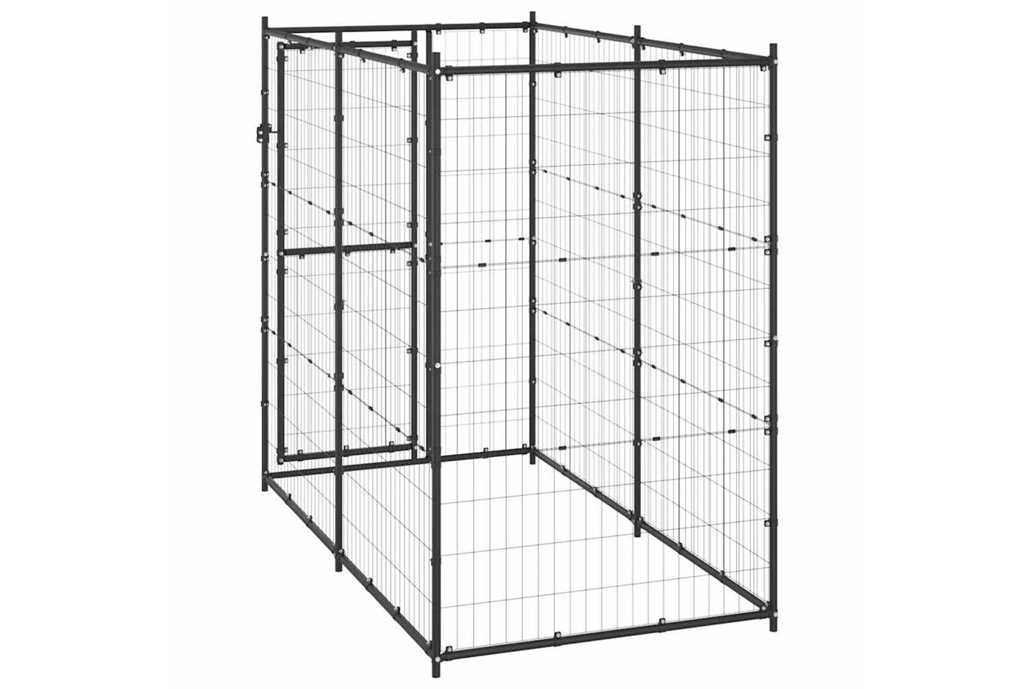 Vidaxl Outdoor Dog Kennel Steel 110x220x180 Cm-4