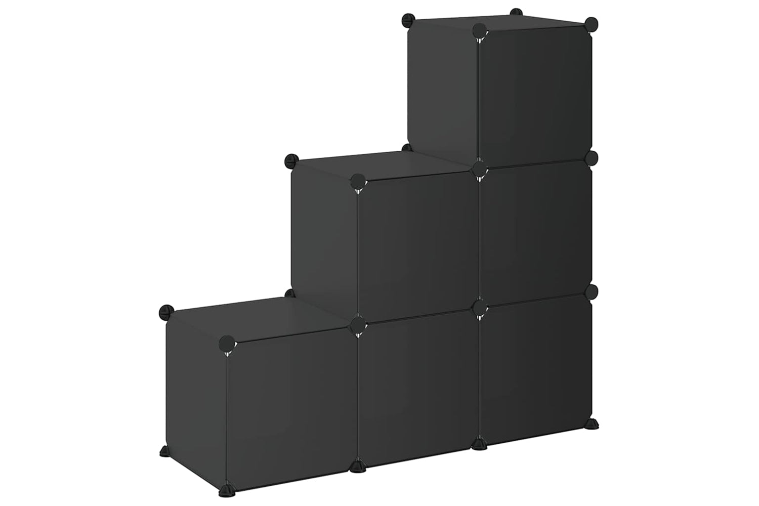 Vidaxl 340548 Storage Cube Organiser With 6 Cubes Black Pp-6