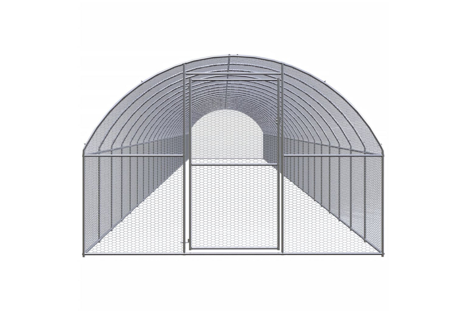 Vidaxl 3095471 Outdoor Chicken Coop 3x24x2 M Galvanised Steel-2