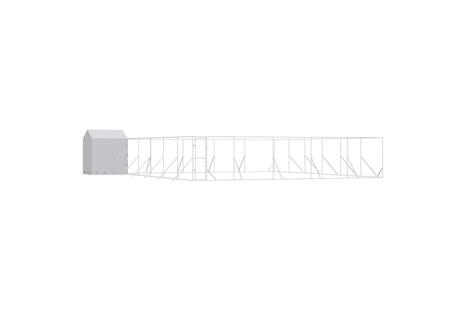 Vidaxl 3190482 Outdoor Dog Kennel With Roof Silver 12x12x2.5 M Galvanised Steel
