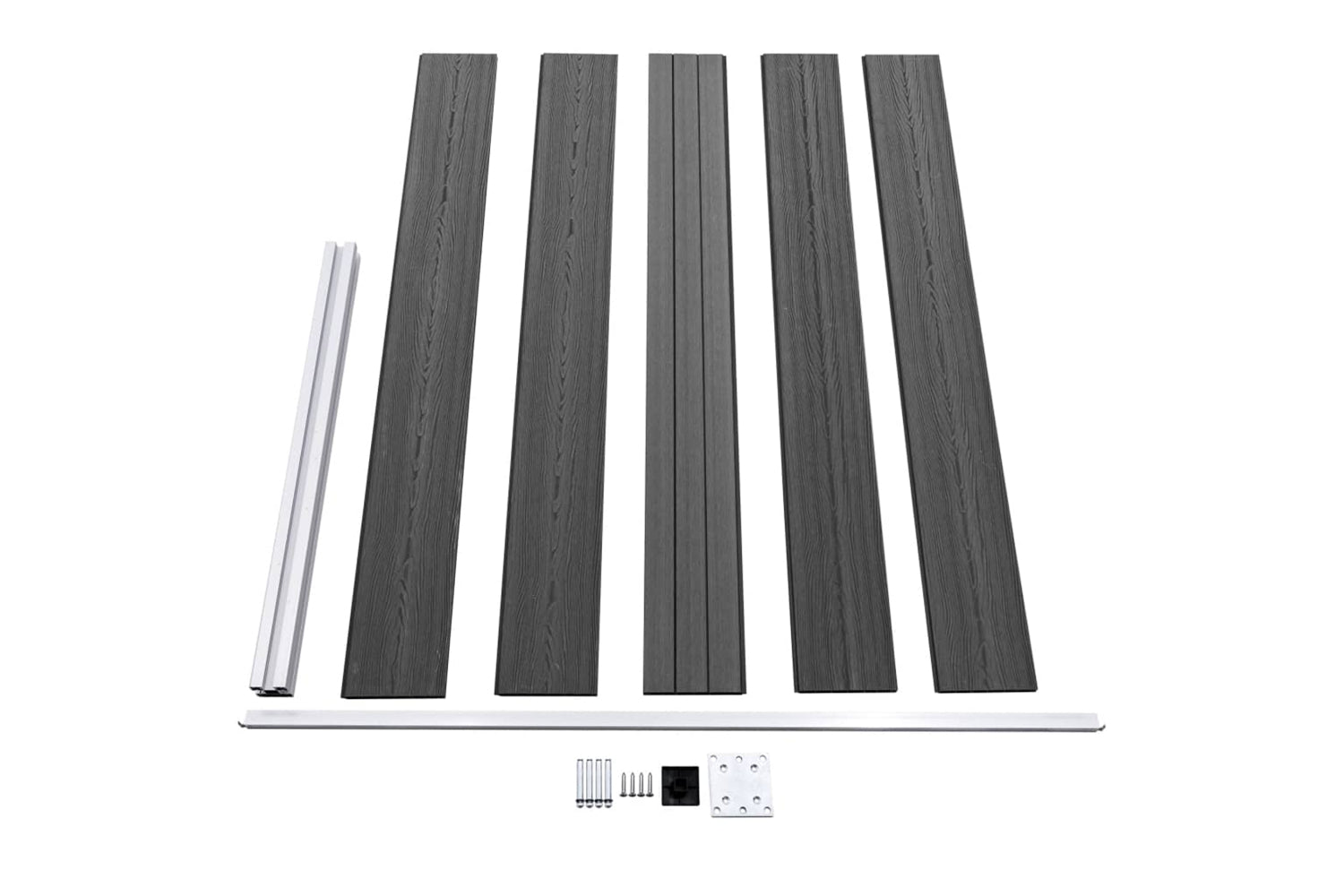 Vidaxl 3070450 Fence Panel Set Wpc 872x105 Cm Black-6