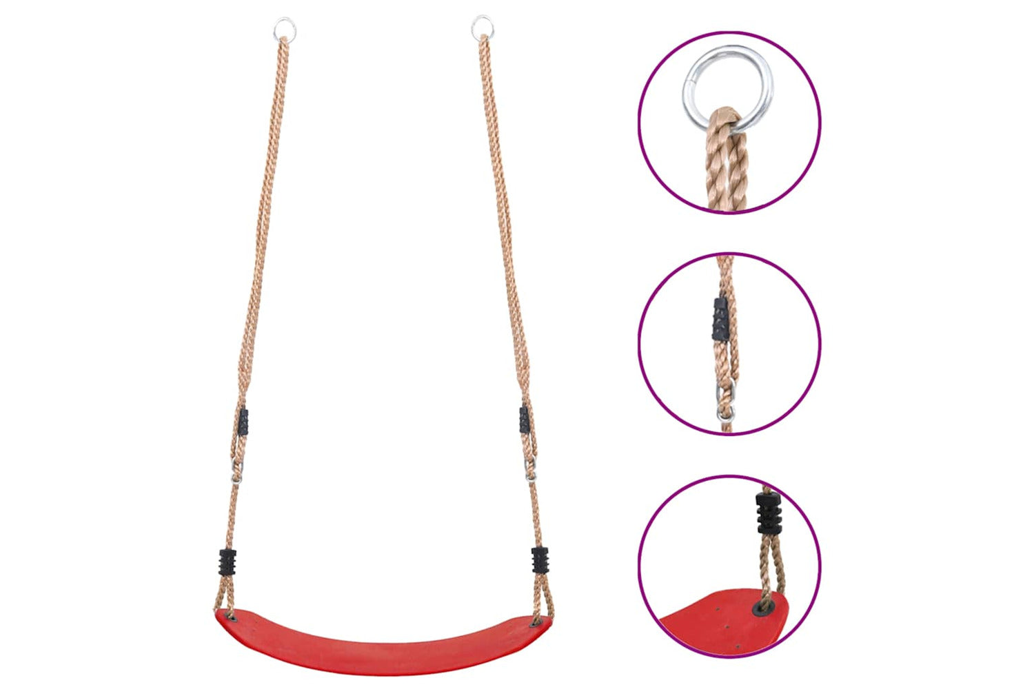 Vidaxl Swing Seat For Children Red-2