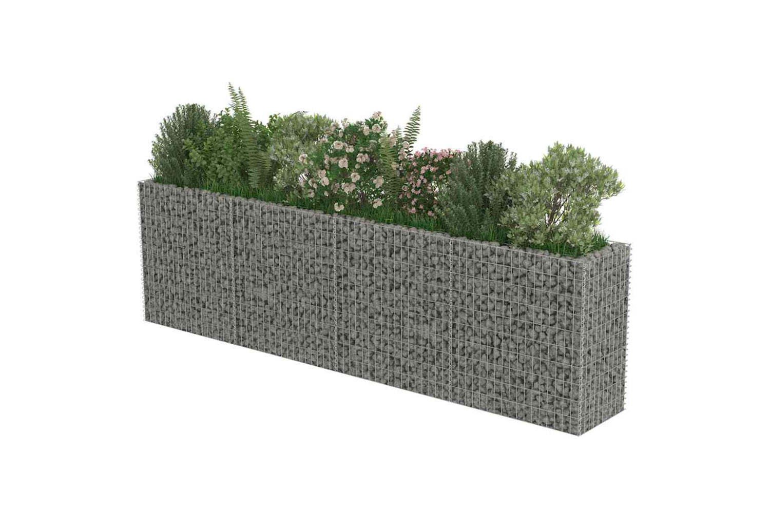 vidaXL 143560 Gabion Raised Bed Galvanised Steel 360x50x100cm-3