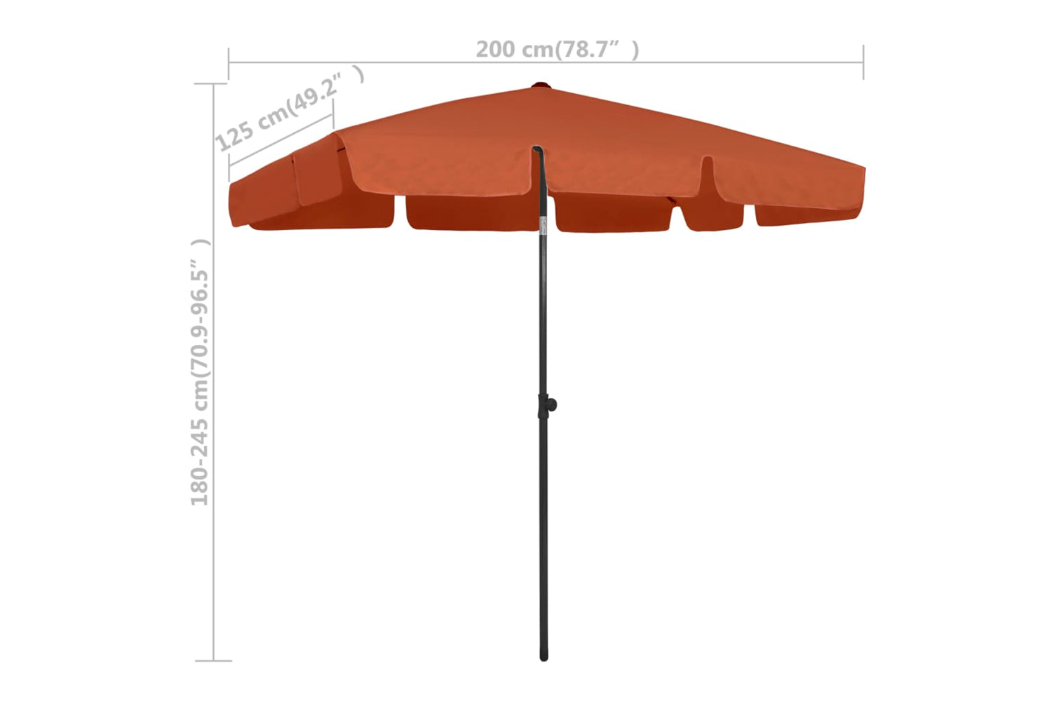 vidaXL 314732 Beach Umbrella Terracotta 200x125cm-8