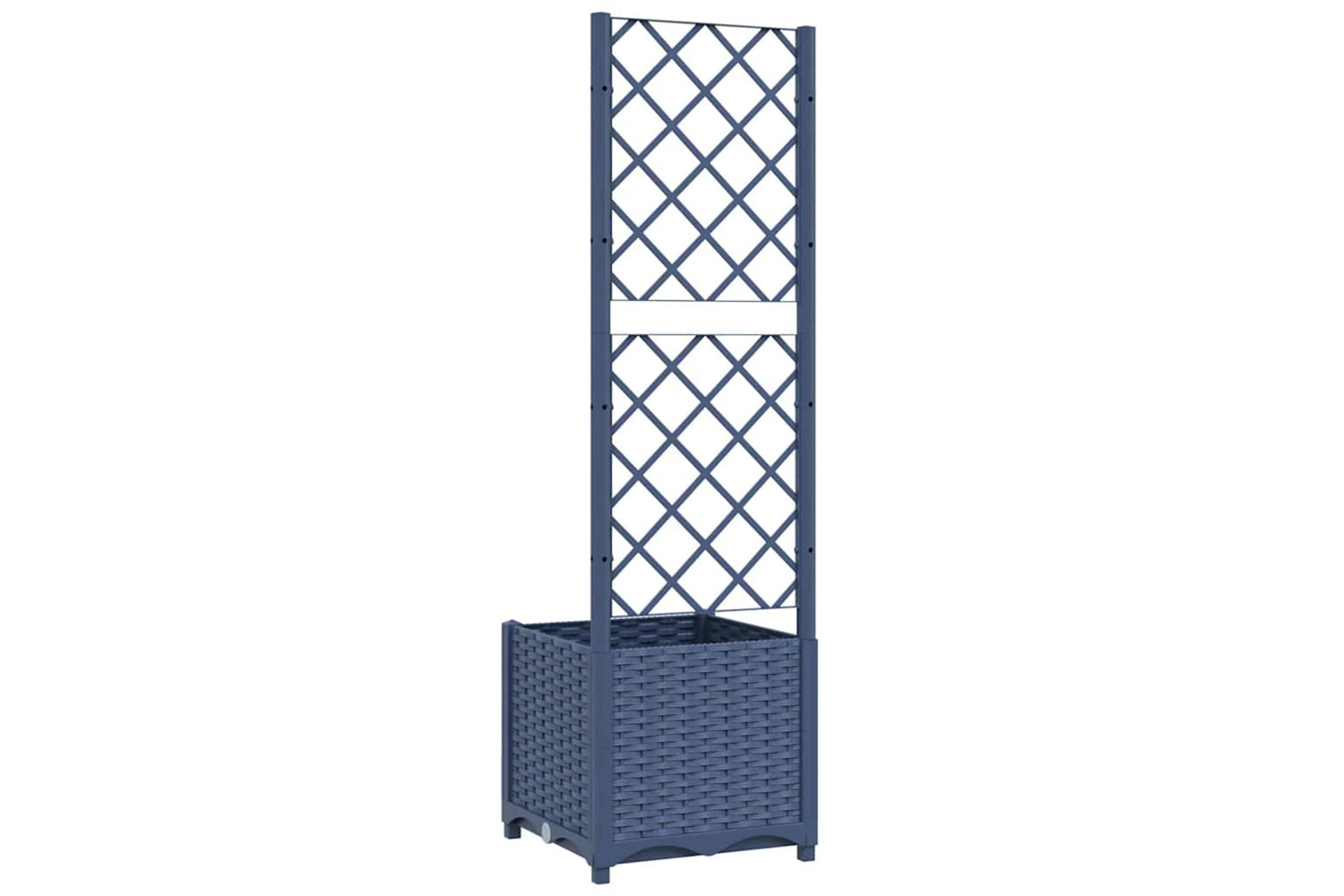 vidaXL Garden Planter With Trellis Dark Grey 40x40x136cm Pp-3