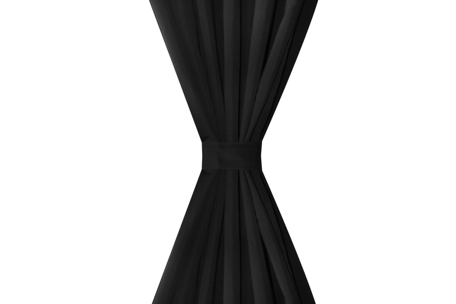 vidaXL 130353 2 Pcs Black Micro-satin Curtains With Loops 140 X 175cm-3