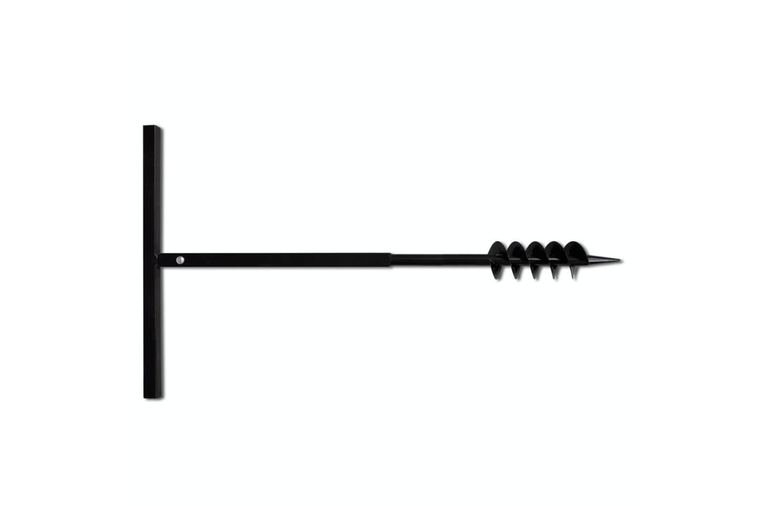 vidaXL 141023 Ground Drill With Handle Auger Bit 80mm Double Spirals Steel Black-3
