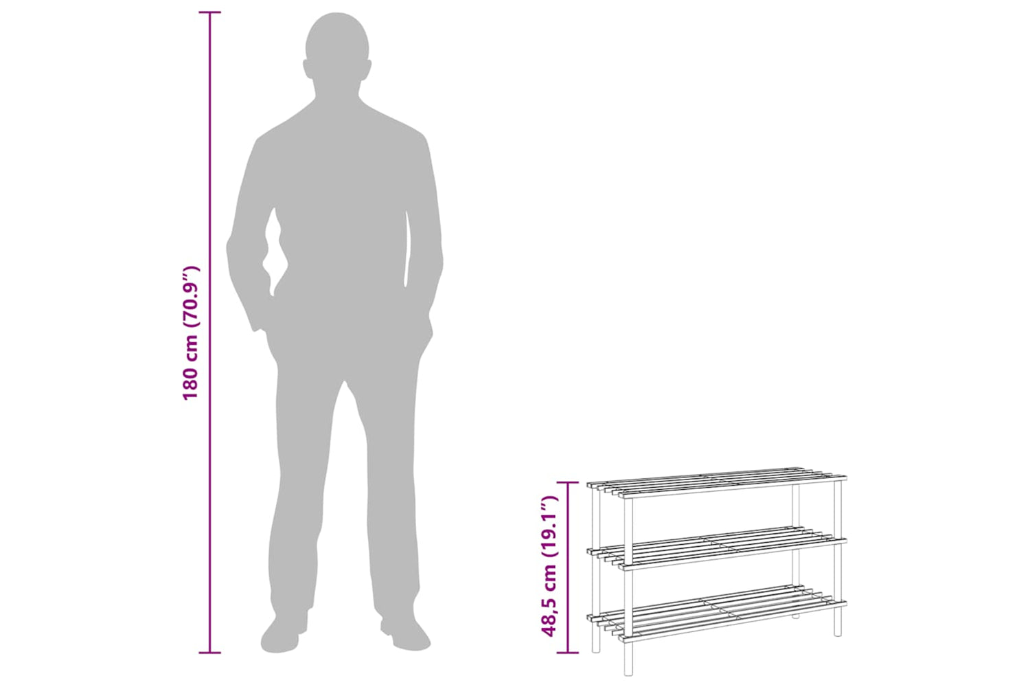 Vidaxl 241065 3-tier Shoe Racks 2 Pcs Solid Fir Wood-7