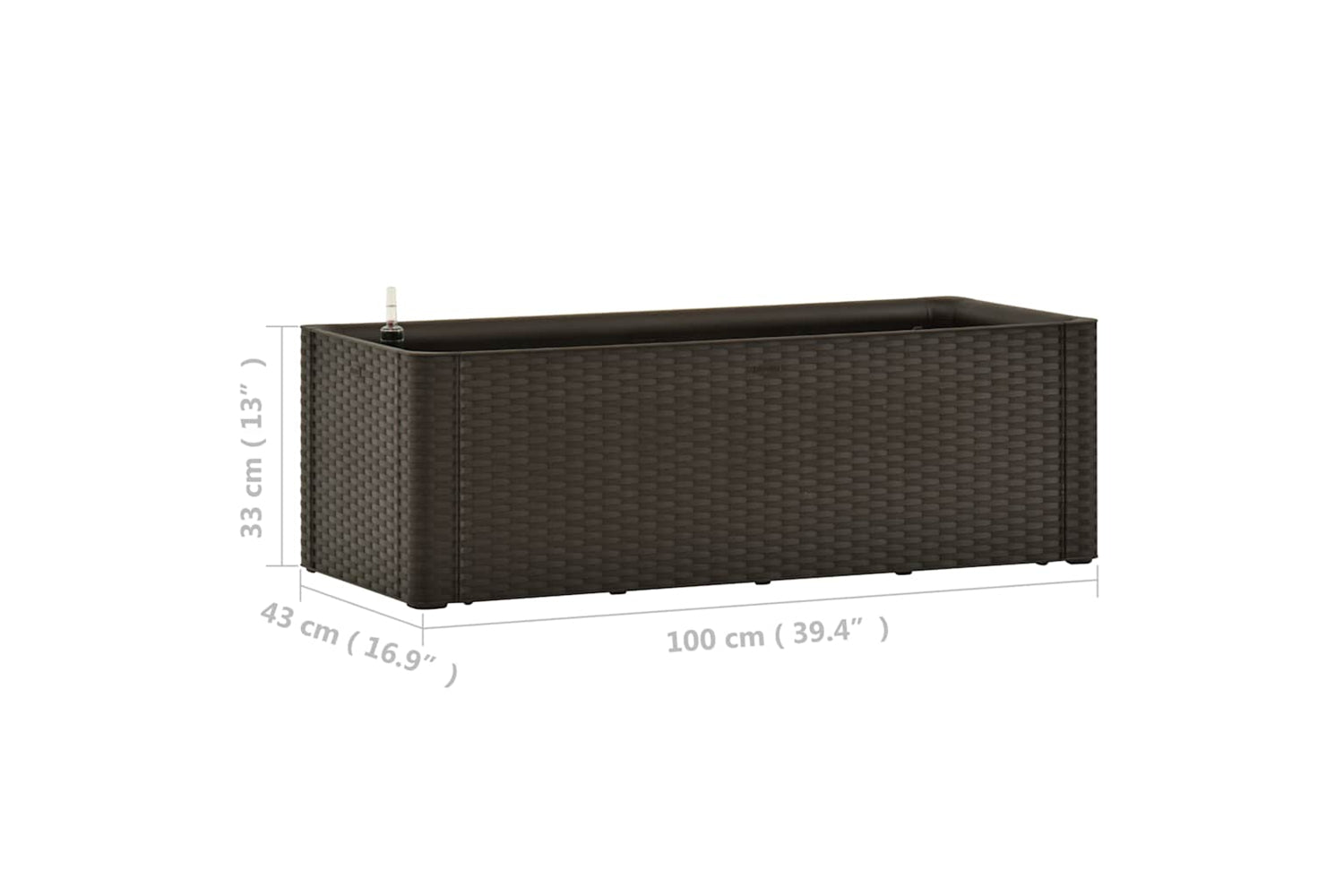 vidaXL 313960 Garden Raised Bed With Self Watering System Mocha 100x43x33cm-6