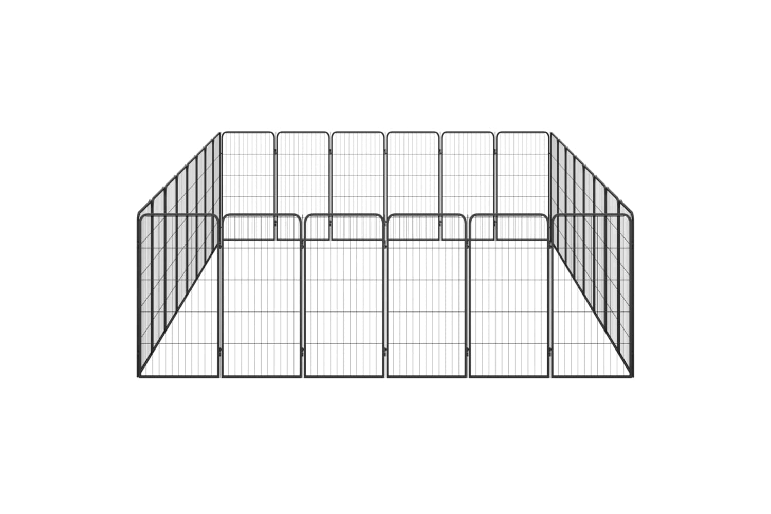 vidaXL 3115963 28-panel Dog Playpen Black 50x100cm Powder-coated Steel-4