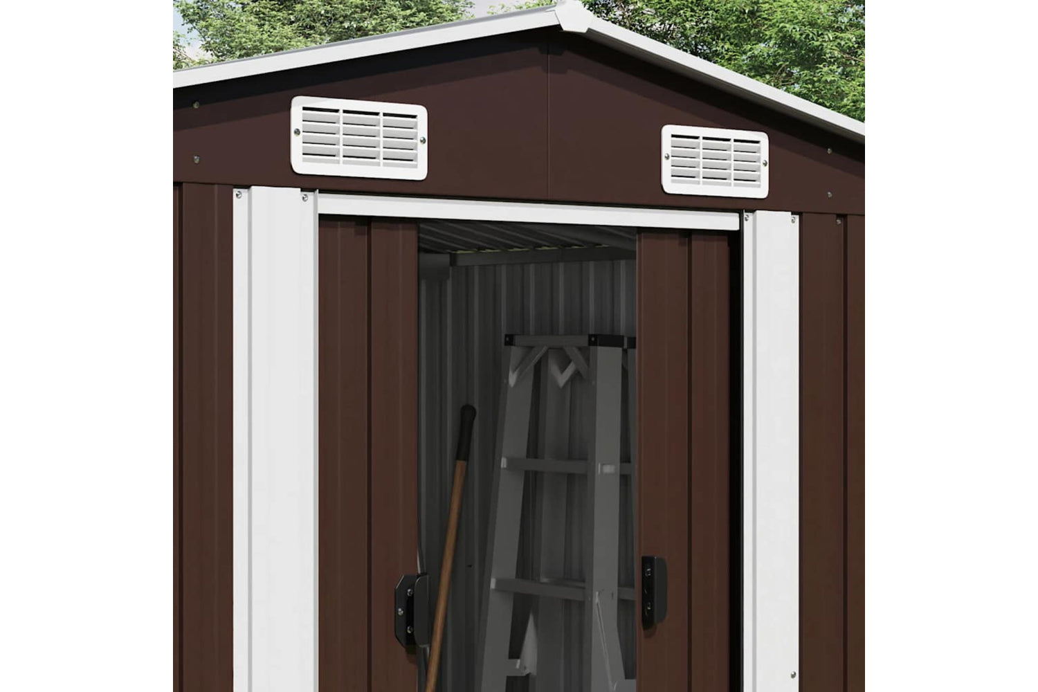 vidaXL 47039 Garden Shed Brown 257x990x181cm Galvanised Steel-3