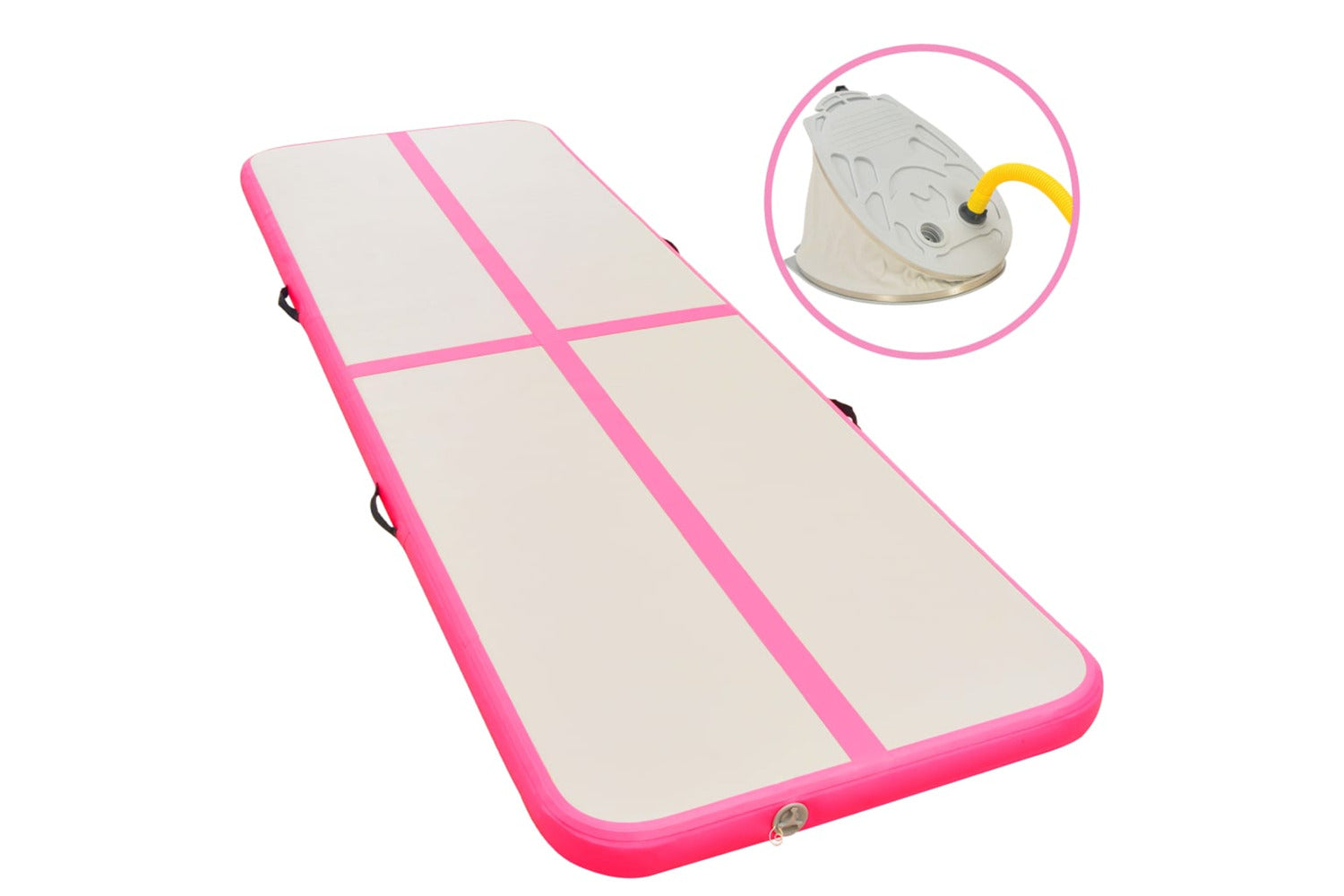 vidaXL 91912 Inflatable Gymnastics Mat With Pump 300x100x10cm Pvc Pink-2