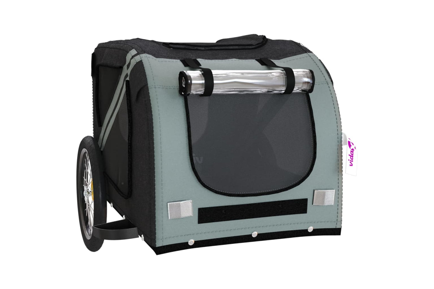 Vidaxl 93881 Pet Bike Trailer Black And Grey Oxford Fabric And Iron-4