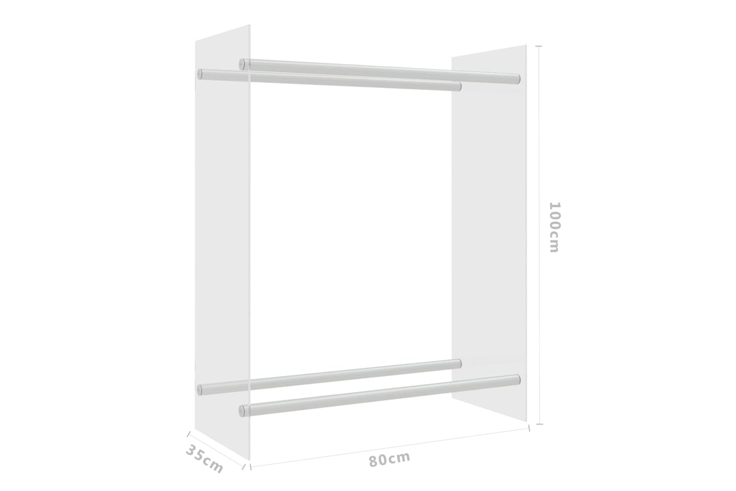 vidaXL 327469 Firewood Rack Transparent 80x35x100cm Tempered Glass-5