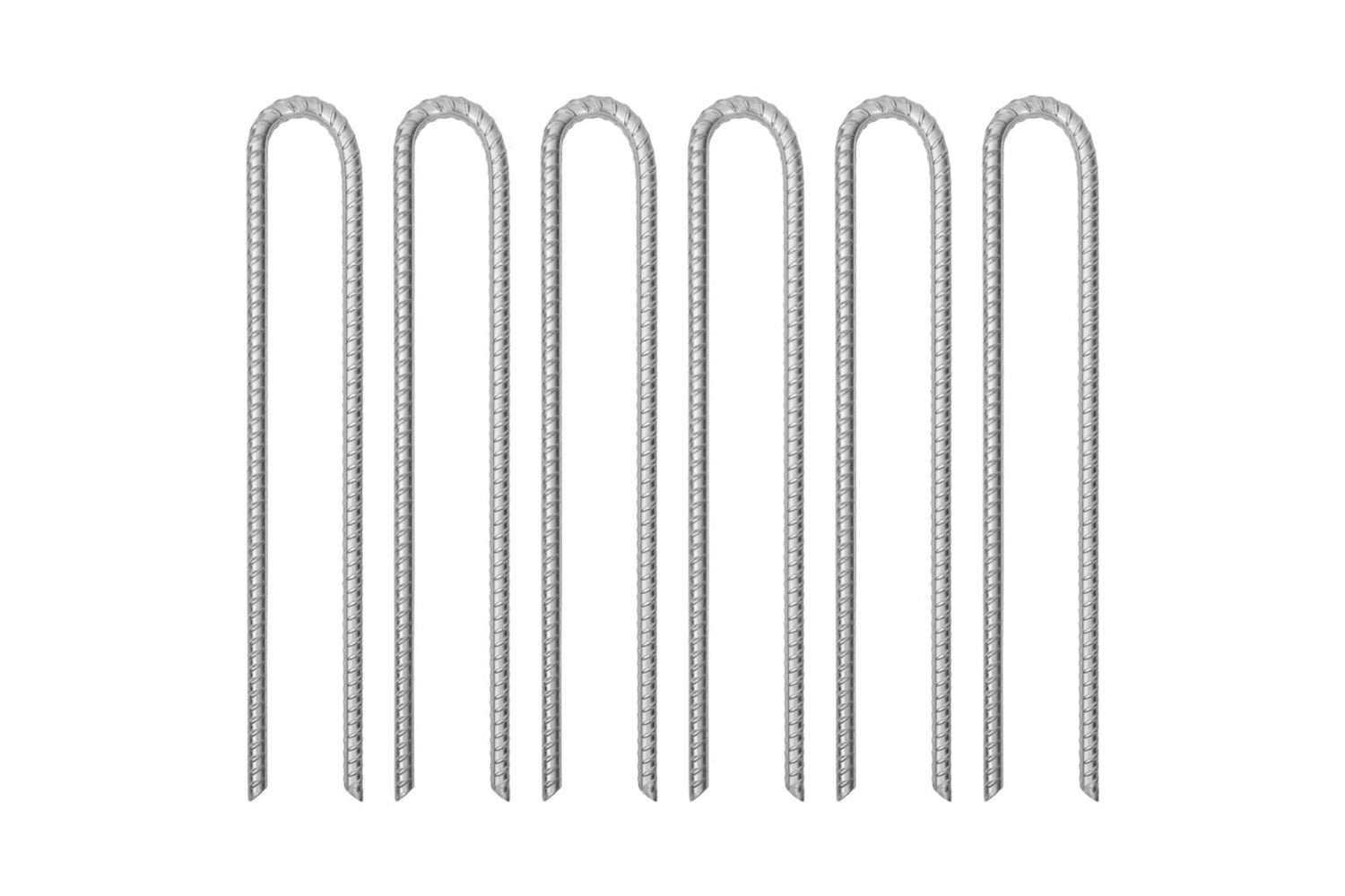 vidaXL 4009349 Tent Pegs 6 Pcs U-shaped 41.5cm x 12mm Galvanised Steel