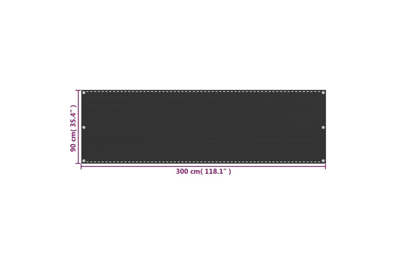 vidaXL 310840 Balcony Screen Anthracite 90x300cm Hdpe-5