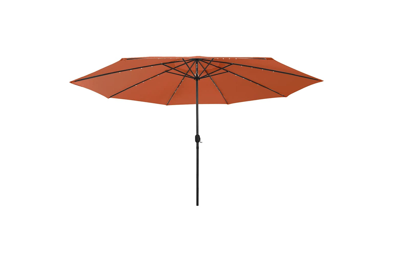 vidaXL 312535 Outdoor Parasol With Led Lights And Metal Pole 400cm Terracotta