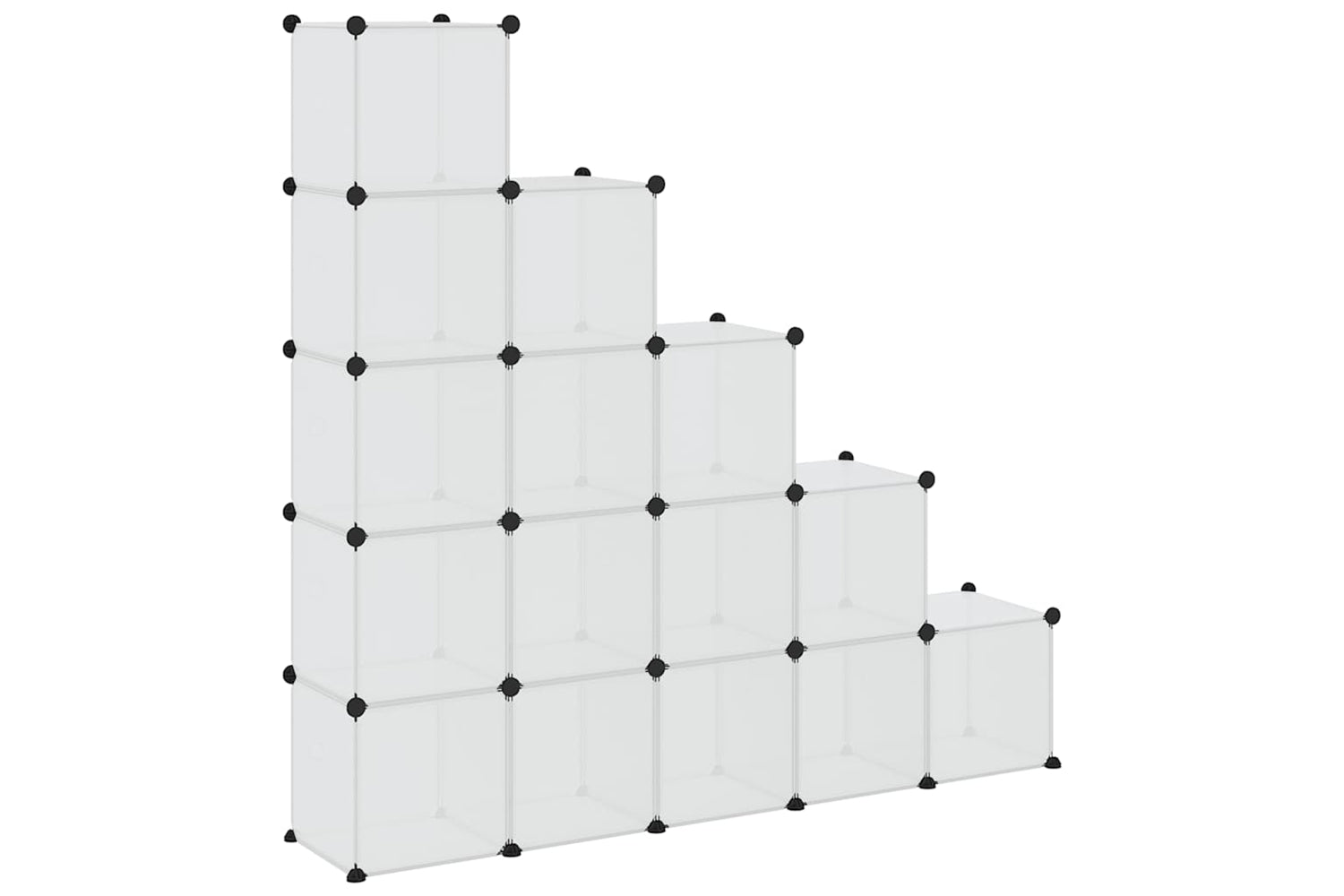Vidaxl 340553 Storage Cube Organiser With 15 Cubes And Doors Transparent Pp-6