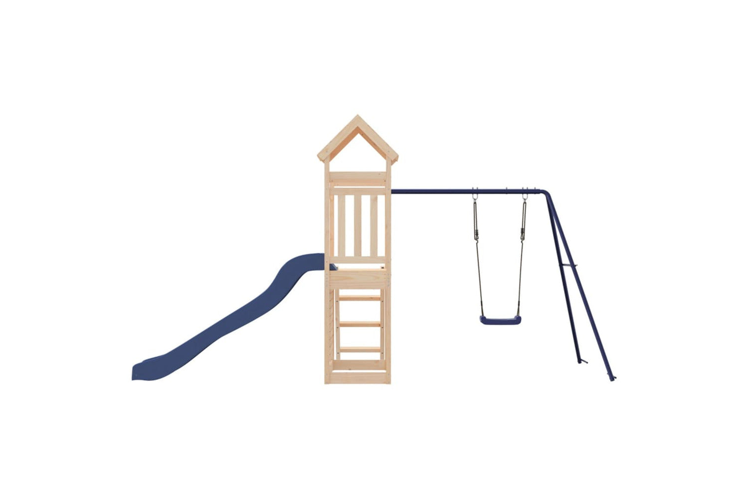 Vidaxl 3155891 Playhouse With Slide Swing Rockwall Solid Wood Pine-6