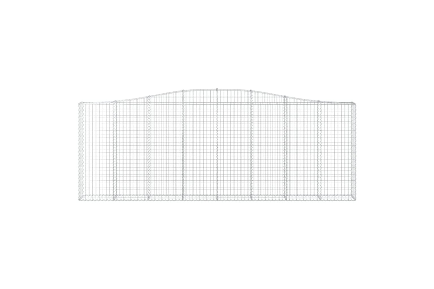 vidaXL 3145854 Arched Gabion Baskets 4 Pcs 400x30x140/160cm Galvanised Iron-3